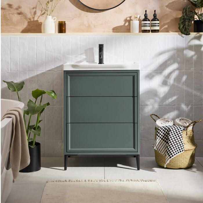 Scudo Bota 3 Drawer Floorstanding Vanity Unit with Leg Set & Basin