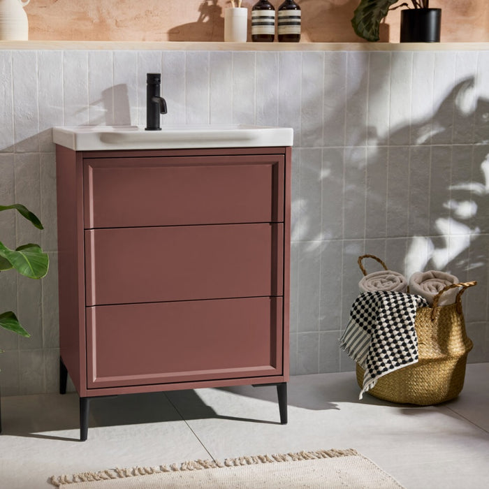 Scudo Bota 3 Drawer Floorstanding Vanity Unit with Leg Set & Basin