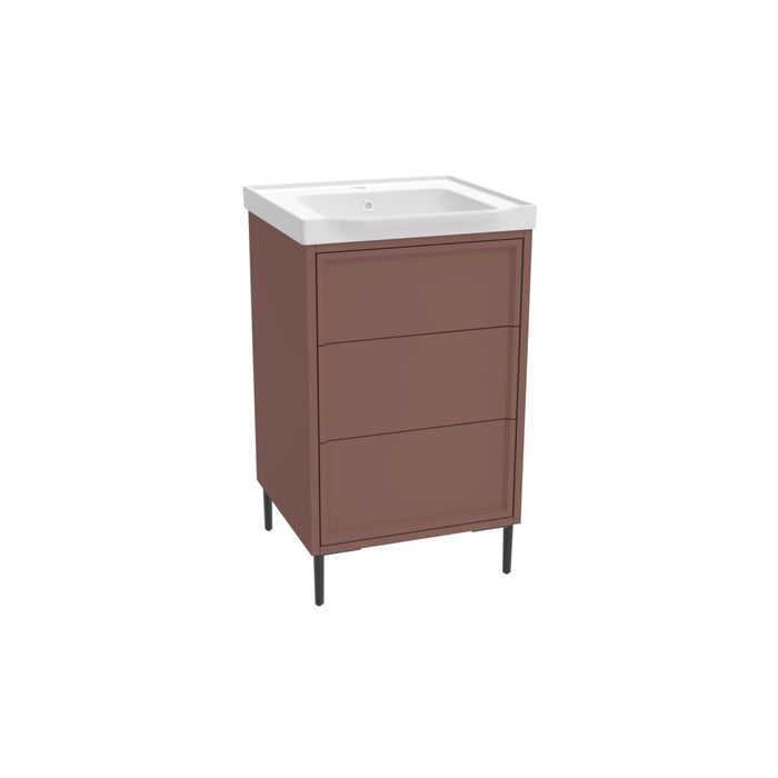 Scudo Bota 3 Drawer Floorstanding Vanity Unit with Leg Set & Basin