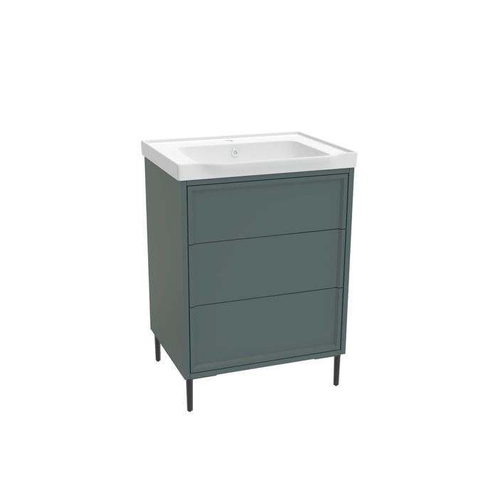 Scudo Bota 3 Drawer Floorstanding Vanity Unit with Leg Set & Basin