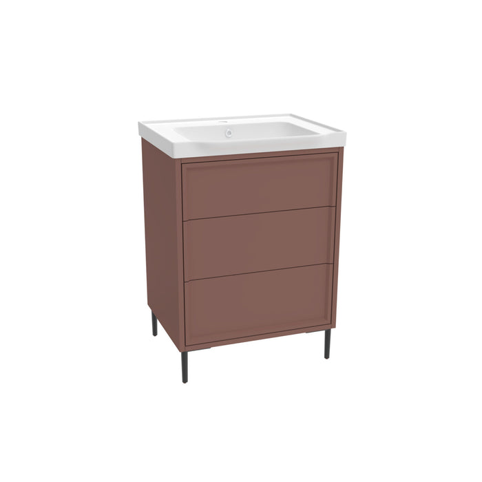 Scudo Bota 3 Drawer Floorstanding Vanity Unit with Leg Set & Basin