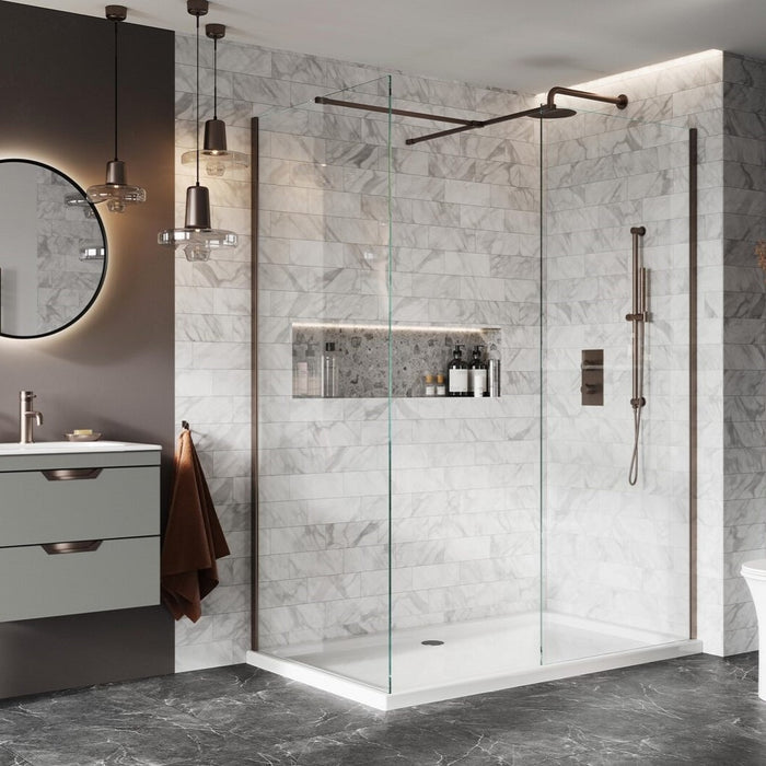 Scudo Forte 8mm Wetroom Clear Glass Panel with Profile Kit