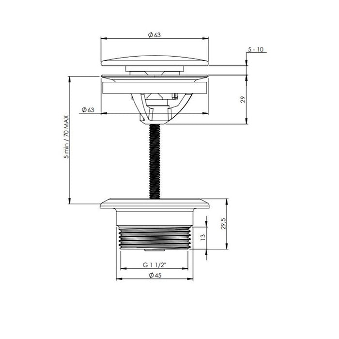 Britton Universal Basin Click Clack Waste