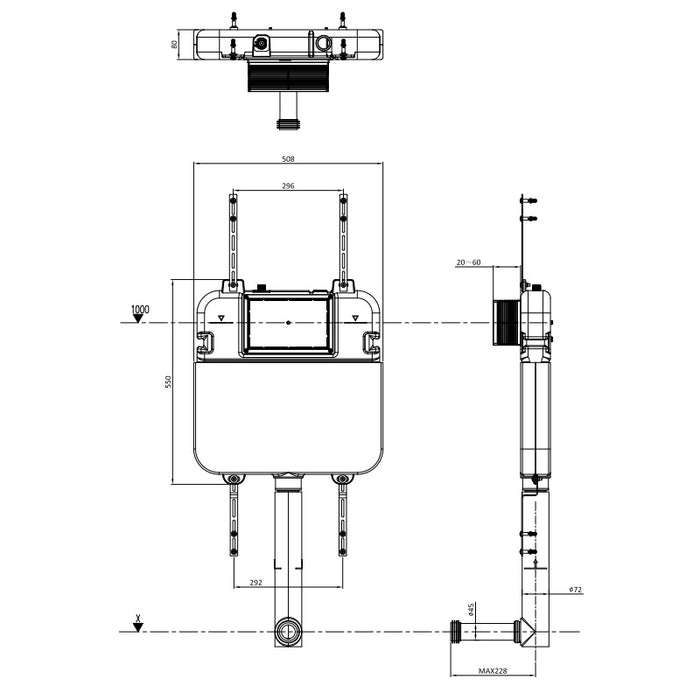 Britton Venue Slimline Dual Flush Concealed Cistern Set