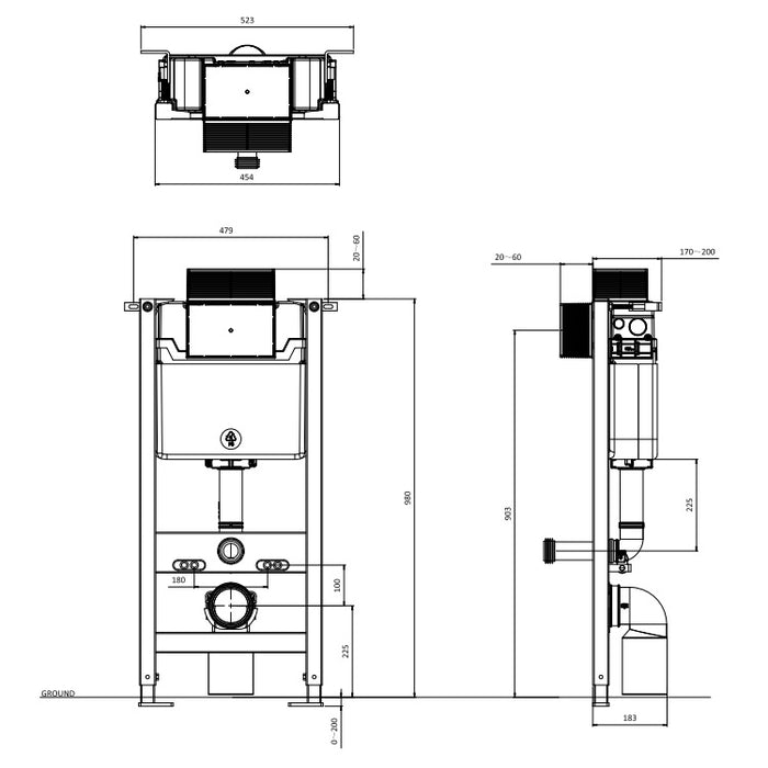 Britton Venue 980mm Toilet Frame Set