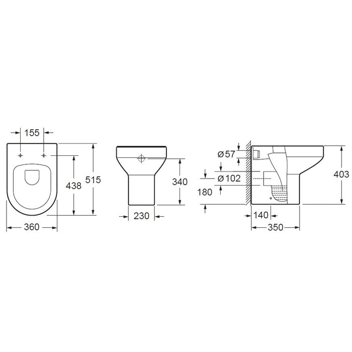 Scudo Spa Rimless Back To Wall Toilet with Soft Close Seat