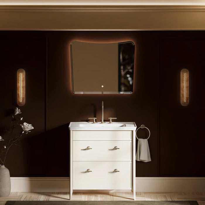 Burlington Strand 800mm 2 Drawer Floorstanding Vanity Unit with Ceramic Basin & Handles