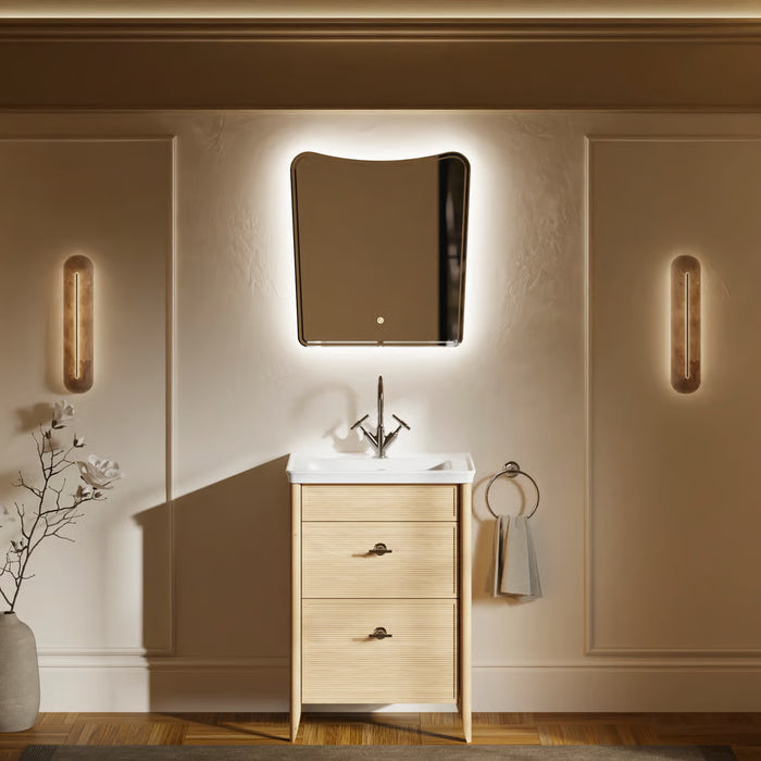 Burlington Strand 600mm 2 Drawer Floorstanding Vanity Unit with Ceramic Basin & Handles