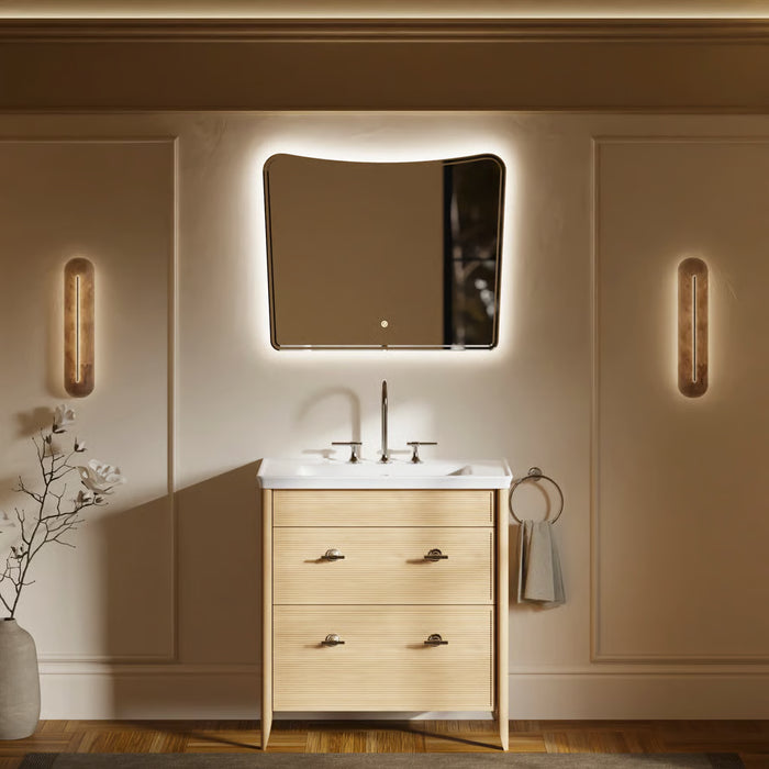 Burlington Strand 800mm 2 Drawer Floorstanding Vanity Unit with Ceramic Basin & Handles