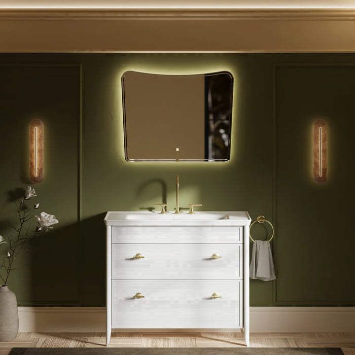 Burlington Strand 1000mm 2 Drawer Floorstanding Vanity Unit with Ceramic Basin & Handles