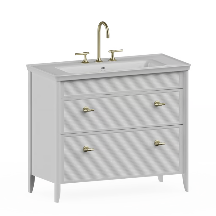 Burlington Strand 1000mm 2 Drawer Floorstanding Vanity Unit with Ceramic Basin & Handles