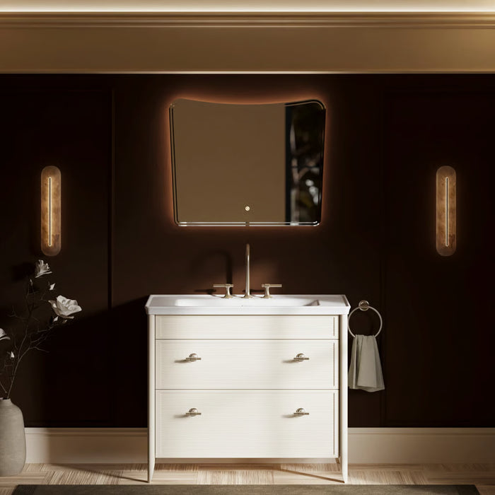 Burlington Strand 1000mm 2 Drawer Floorstanding Vanity Unit with Ceramic Basin & Handles
