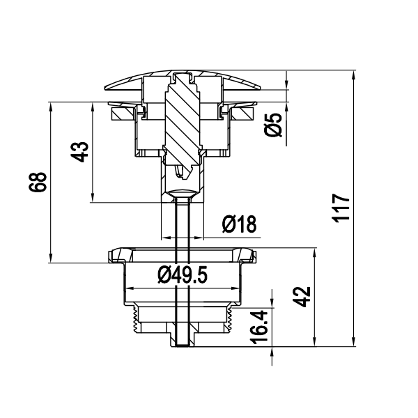 Crosswater 3ONE6 Universal Basin Waste