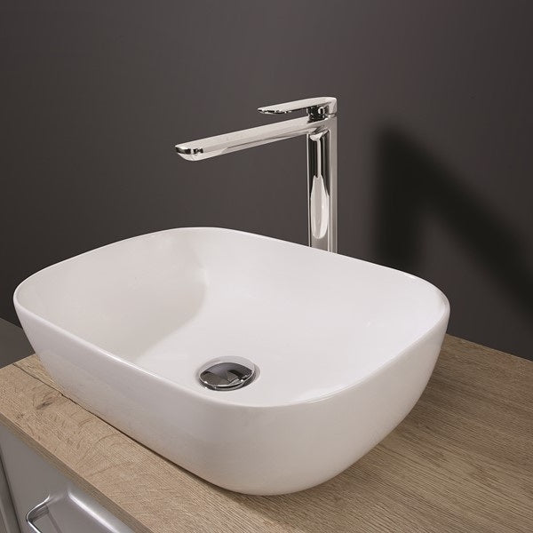 Crosswater Real Countertop Basin - 490mm Wide - No TH - White