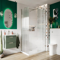 Scudo Forte 8mm Wetroom Fluted Glass Panel with Profile Kit