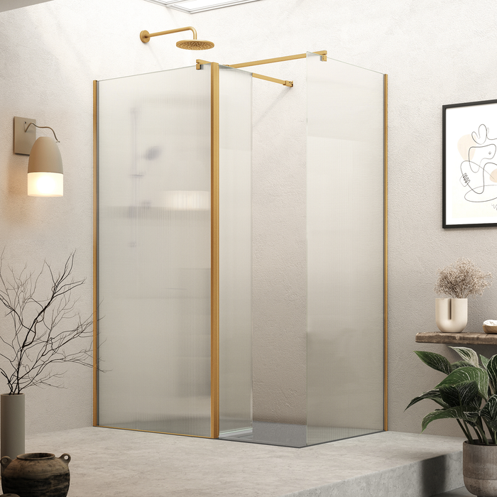 Roman Haven Select Fluted Glass Pivot Deflector Panel - 300mm Wide - 8mm Glass