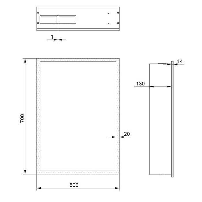 Scudo Prospr Single Door Bluetooth Illuminated LED Mirror Cabinet - 700mm x 500mm