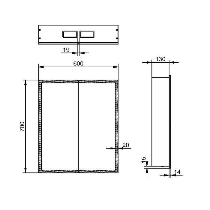 Scudo Prospr Double Door Bluetooth Illuminated LED Mirror Cabinet - 700mm x 600mm