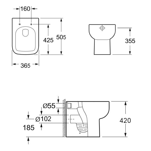 Scudo Choices 600 Rimless Back To Wall Toilet with Soft Close Seat