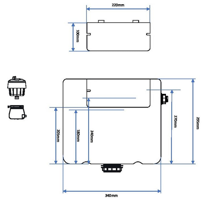 Scudo Concealed Cistern with Side Inlet & Flush Button