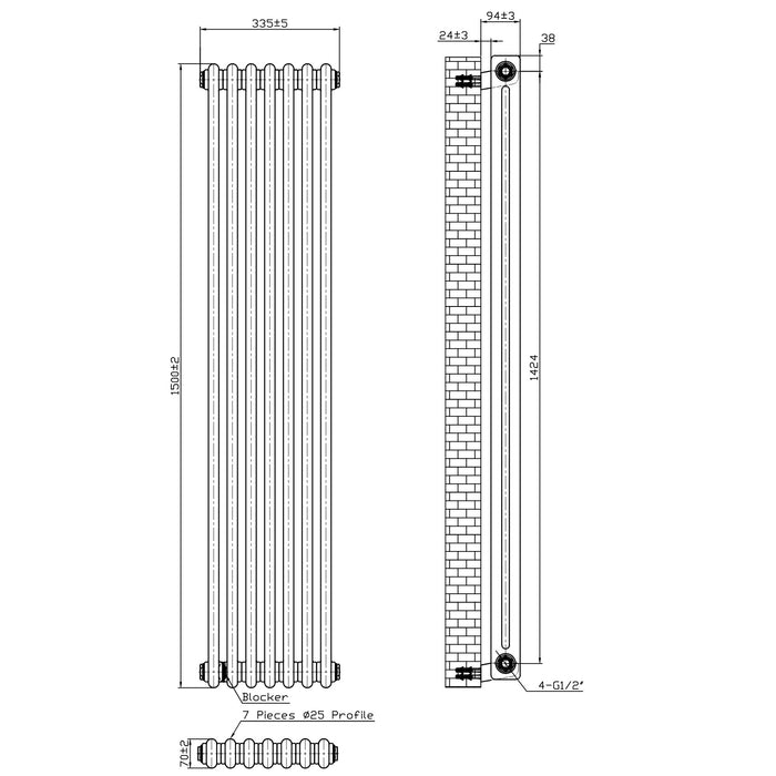 Scudo Vertical 2 Column Designer Radiator