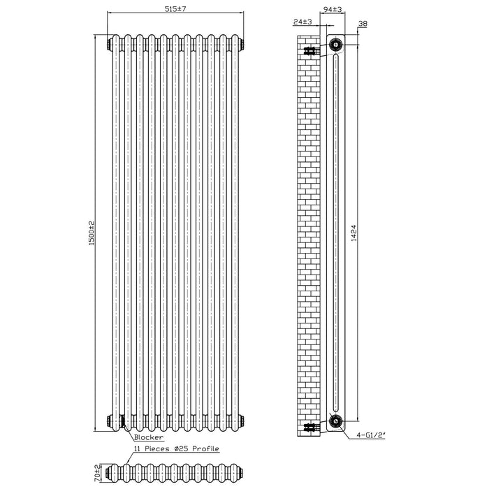 Scudo Vertical 2 Column Designer Radiator
