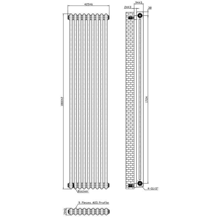 Scudo Vertical 2 Column Designer Radiator
