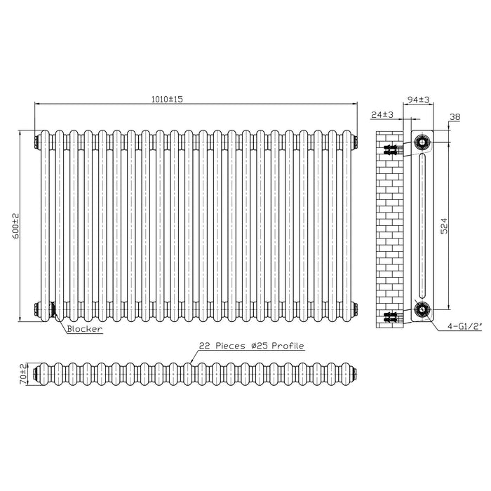 Scudo Horizontal 2 Column Designer Radiator