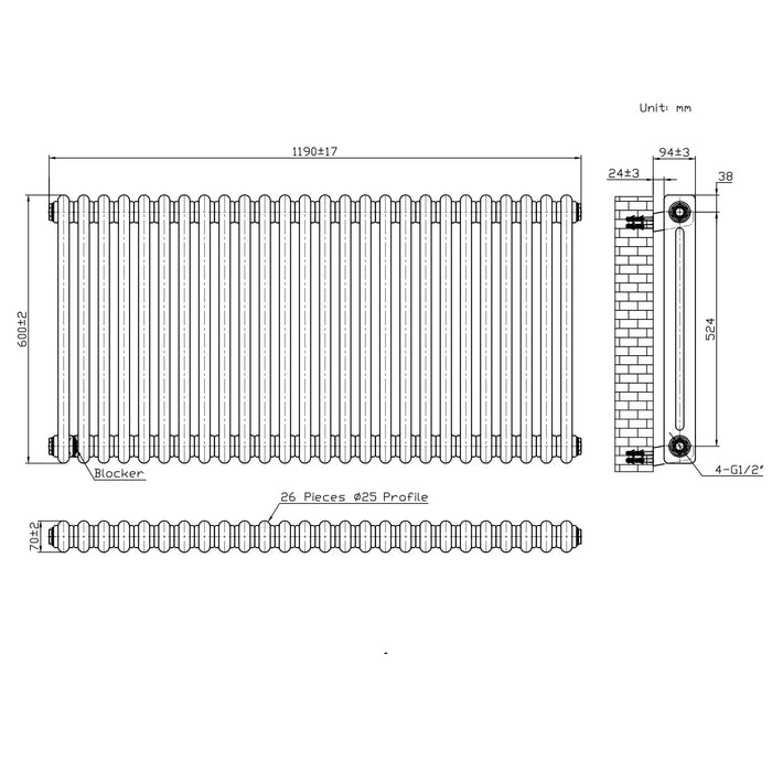 Scudo Horizontal 2 Column Designer Radiator