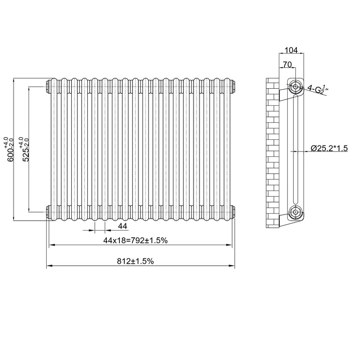 Scudo Horizontal 2 Column Designer Radiator