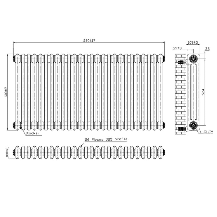 Scudo Horizontal 3 Column Designer Radiator