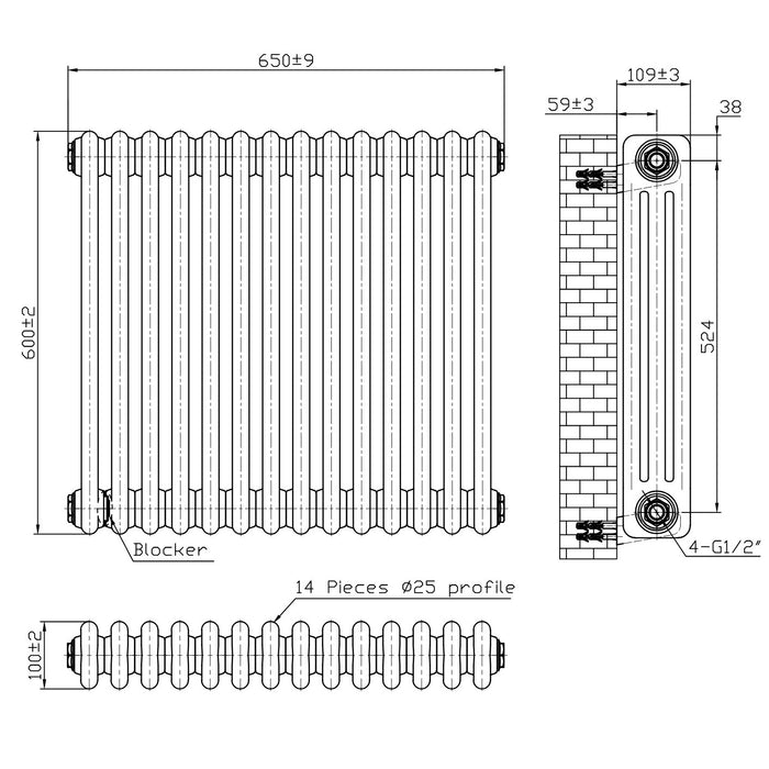 Scudo Horizontal 3 Column Designer Radiator