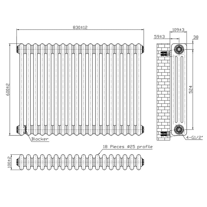 Scudo Horizontal 3 Column Designer Radiator