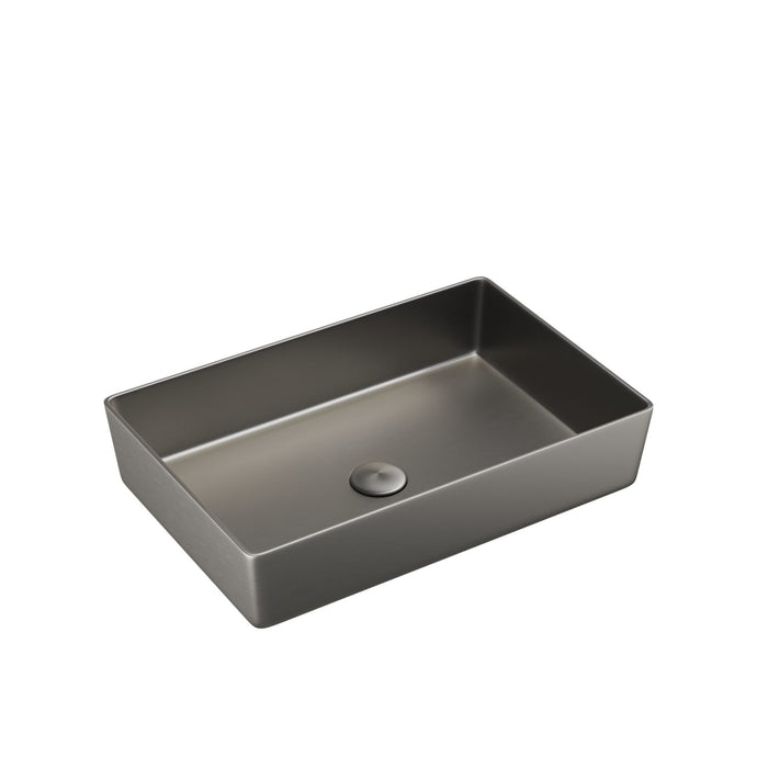 Scudo Core Metal Rectangular Countertop Basin 526mm with Waste