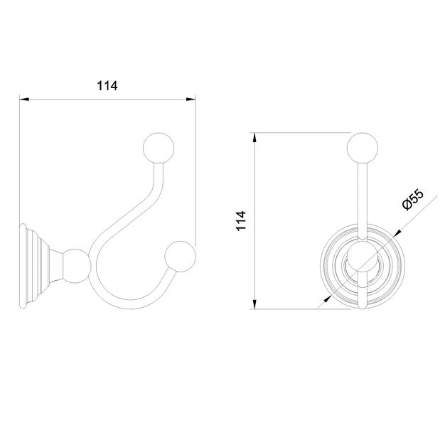 Crosswater Belgravia Double Robe Hook