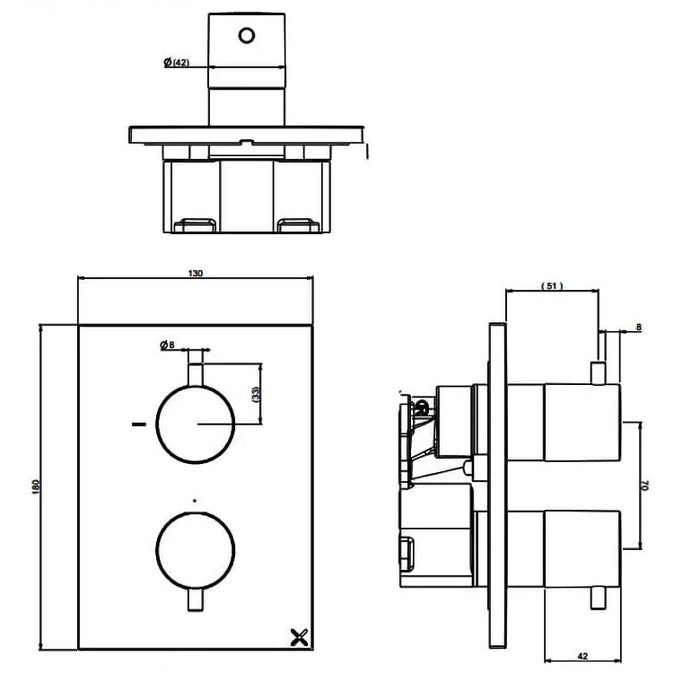 Crosswater Crossbox Fixed Head Shower Set 1