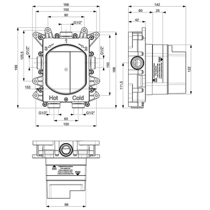 Crosswater Crossbox Fixed Head Shower Set 1