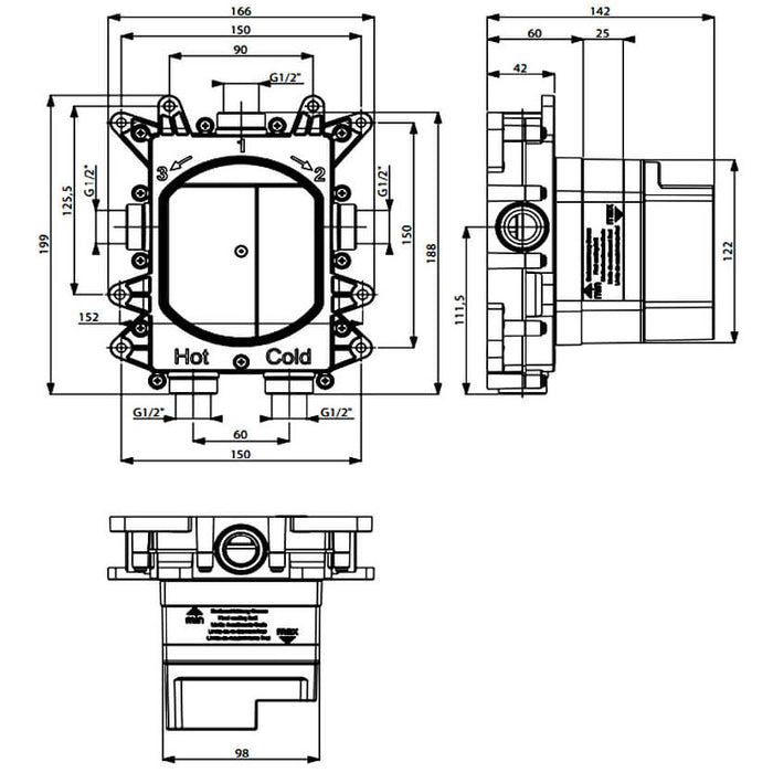 Crosswater Crossbox Shower Handset Set 2