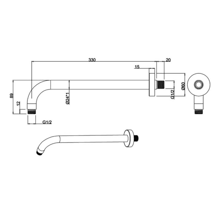 Crosswater Crossbox Shower Set 3 with Fixed Head & Handset