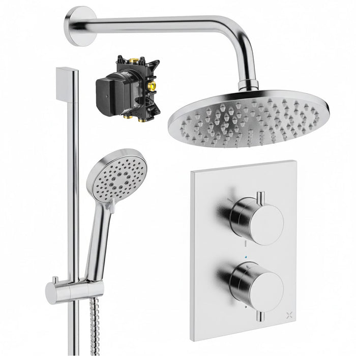Crosswater Crossbox Shower Set 4 with Fixed Head & Handset