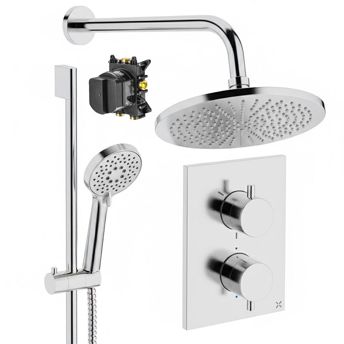 Crosswater Crossbox Shower Set 4 with Fixed Head & Handset