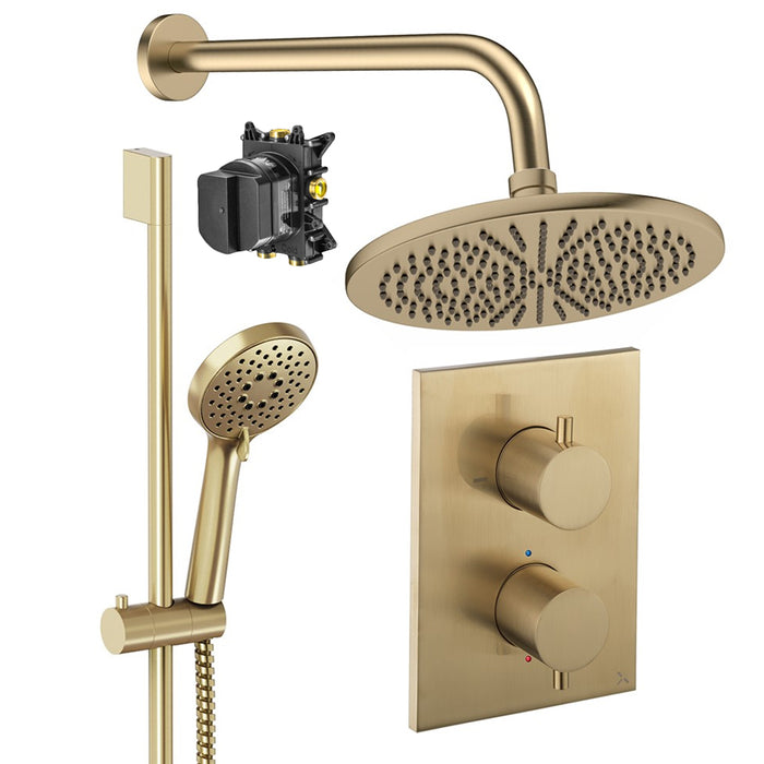 Crosswater Crossbox Shower Set 4 with Fixed Head & Handset
