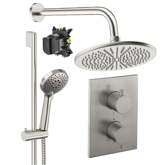 Crosswater Crossbox Shower Set 4 with Fixed Head & Handset