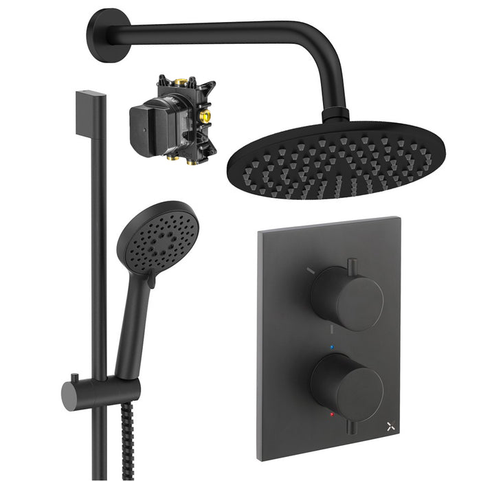 Crosswater Crossbox Shower Set 4 with Fixed Head & Handset