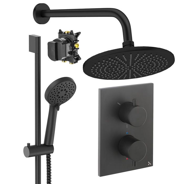 Crosswater Crossbox Shower Set 4 with Fixed Head & Handset