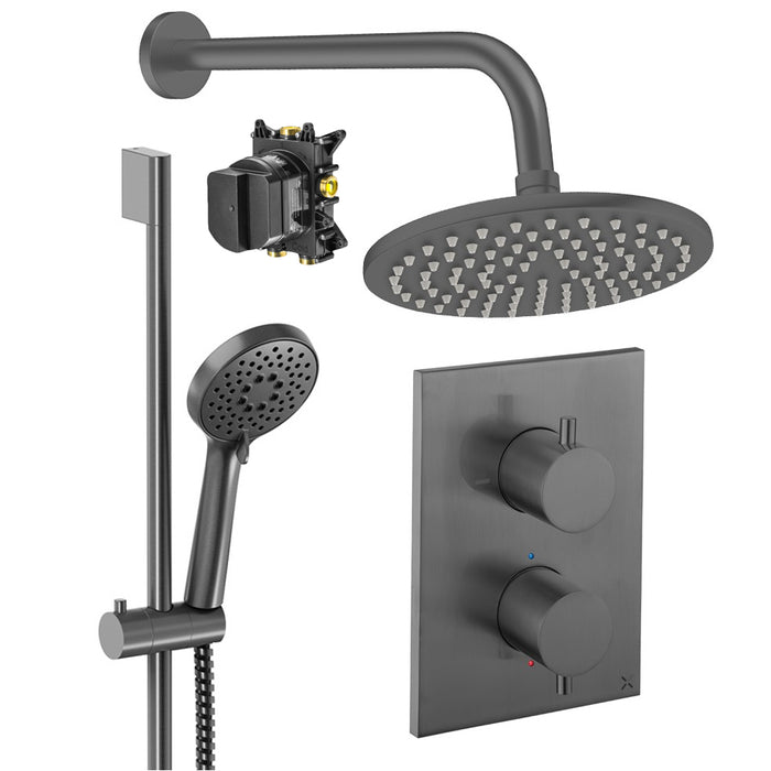 Crosswater Crossbox Shower Set 4 with Fixed Head & Handset