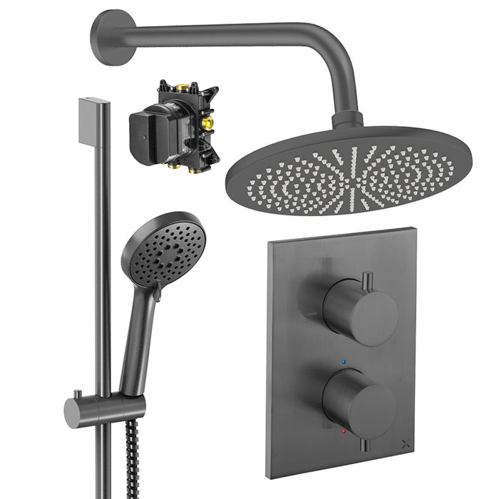 Crosswater Crossbox Shower Set 4 with Fixed Head & Handset