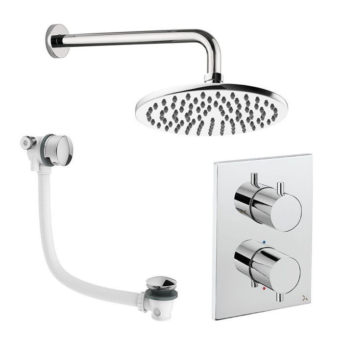 Crosswater Crossbox Shower Set 7 with Fixed Head & Bath Filler