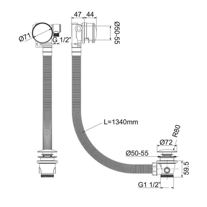 Crosswater Crossbox Shower Set 7 with Fixed Head & Bath Filler