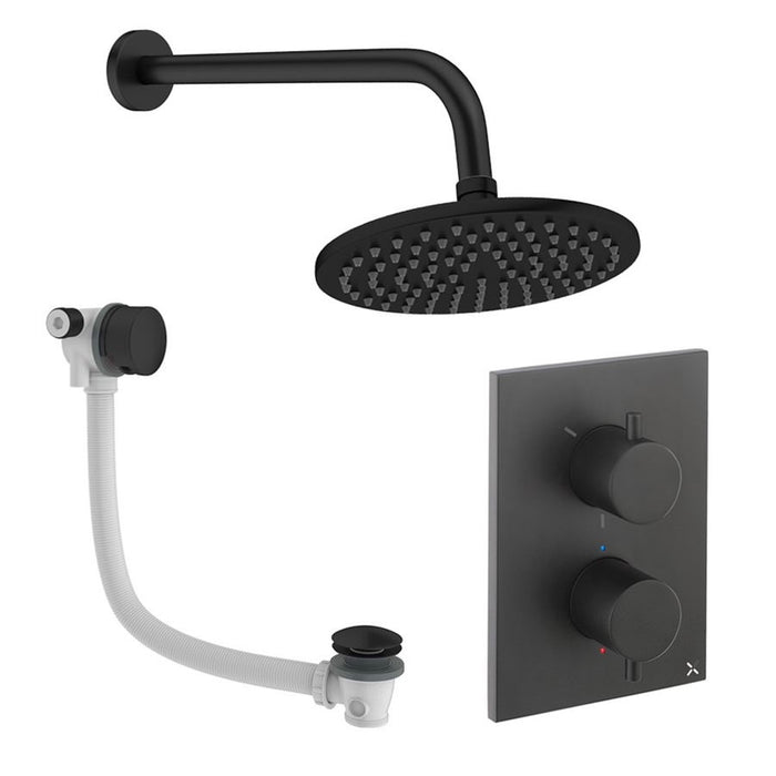 Crosswater Crossbox Shower Set 7 with Fixed Head & Bath Filler